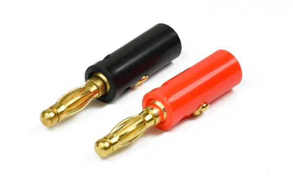 Bananenstecker rot/schwarz mit 4mm Goldkontaksteckern