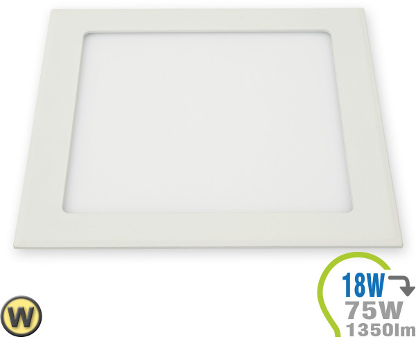 V-TAC LED Paneel Einbauleuchte Premium Serie 18W Eckig Warmweiß