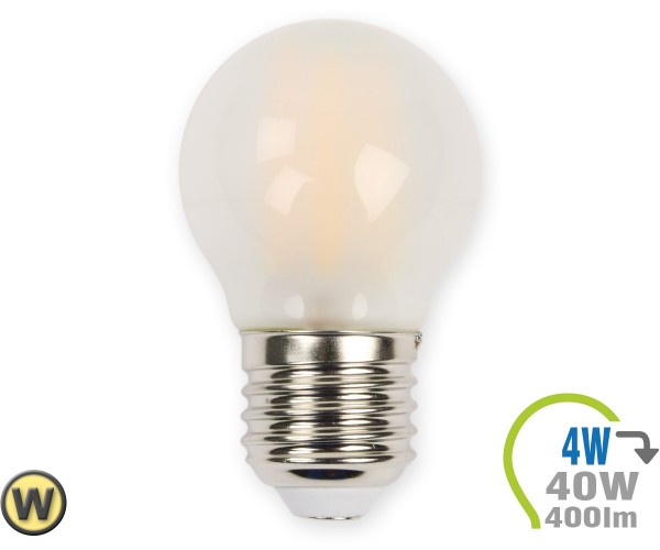 E27 LED Lampe 4W Filament matt G45 Warmweiß
