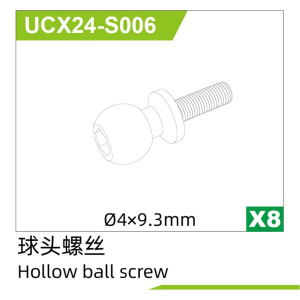UDI R/C °4*9.3Hollow ball screw(8pcs) UCX2401 & UCX2402