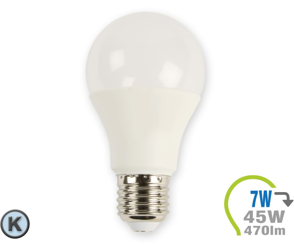V-TAC LED Bulb - 7W E27 A60 Thermoplastic Cool White